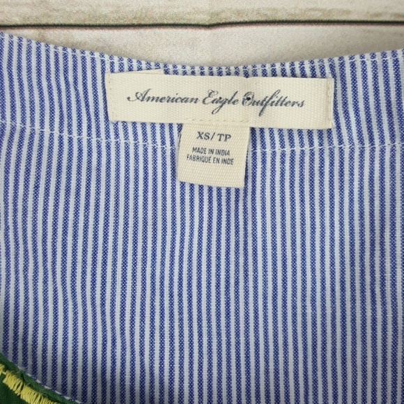 AE Crop Top Embroidered Boho pinstripe XS - Picture 4 of 6